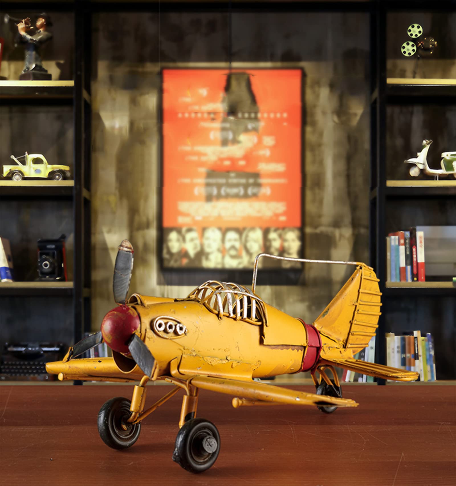 Amazon.co.jp: ミニ小型レトロ飛行機モデル、鉄の手鋳造金属工芸品